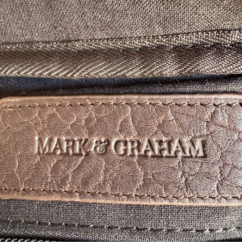 Mark & Graham Harvey Leather Briefcase Bag Dark Brown Laptop Pocket NEW gift